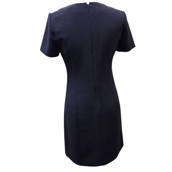 Theory Sheath Dress Crew Neck Short Sleeve Navy Blue Size 4 - Picture 5 of 7